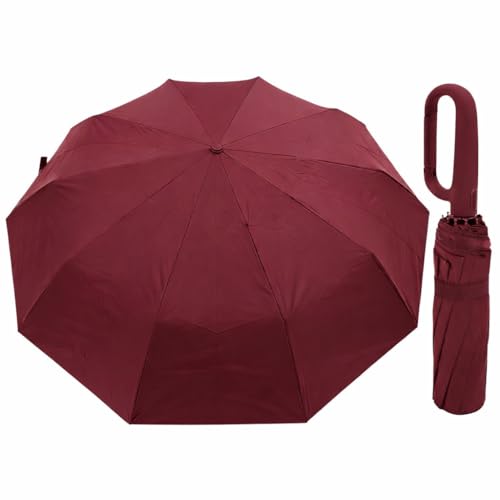 Guarda-Chuva Premium Botão Automático Abre e Fecha Varetas Reforçadas Proteção Solar UV Blackout Resistente ao Vento Compacto Dobrável Sombrinha Portátil Mochila Bolsa Mala Fivela de Anel