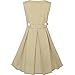 Sunny Fashion Girls Dress Khaki Button Back School Pleated Hem Size 6-14