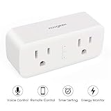 Smart Plug, Wifi Outlet Compatible with Alexa, Google Home, IFTTT for Voice Control or Remote Control, Koogeek 2 in 1 Smart Socket with Timer, No Hub Required, ETL&FCC, Only Supports 2.4GHz Network