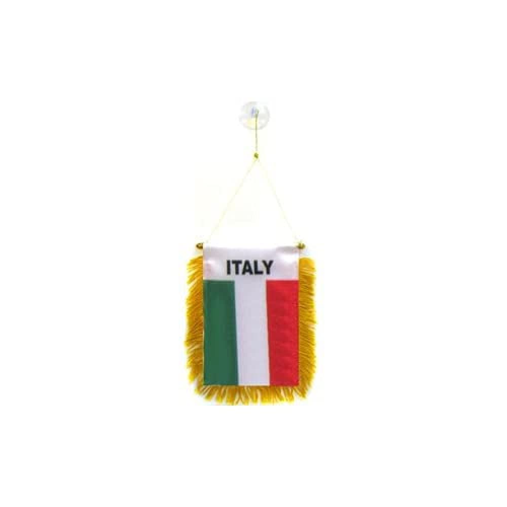 AZ FLAG - Italy Mini Banner - 6'' x 4'' - 100% Polyester Italian Small Pennant for Car - Double-sided Flag with Suction Cup Hanger — image 1