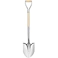 Truper 33127 Polished Chrome Ceremonial Shovel - High Carbon Steel Blade with Steel D American Ash Handle, Extended Socket, 14 Gauge Blade, 27-Inch