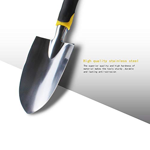 Kalim 3 Piece Garden Tools Set, Stainless Steel Heavy Duty Gardening kit with Soft Rubberized Non-Slip Handle - Thumbnail 2