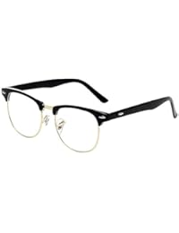 Shiratori New Vintage Fashion Half Frame Semi-Rimless Clear Lens Glasses golden