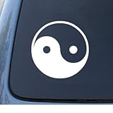 YIN & YANG - Asian - Car, Truck, Notebook, Vinyl Decal Sticker #1040 | Vinyl Color: White