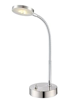 LED Schreibtischleuchte aus Metall und Acryl flexibel 1 flammig (Schreibtischlampe, Nachttischleuchte, Nachttischlampe, Tisch