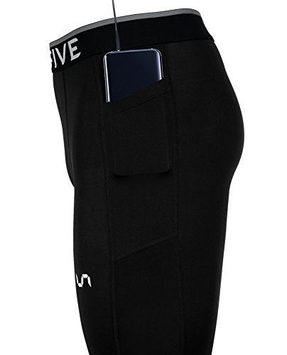 Take Five Men's Side Pockets Cool Dry Tights UV Protection Compression Baselayer Cycling Yoga Leggings (Z801, XL)