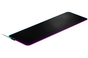 SteelSeries Gaming Mouse Pad 2 Zone RGB Illumination 9cm x 30cm x 0.4cm QcK Prism Cloth XL Black