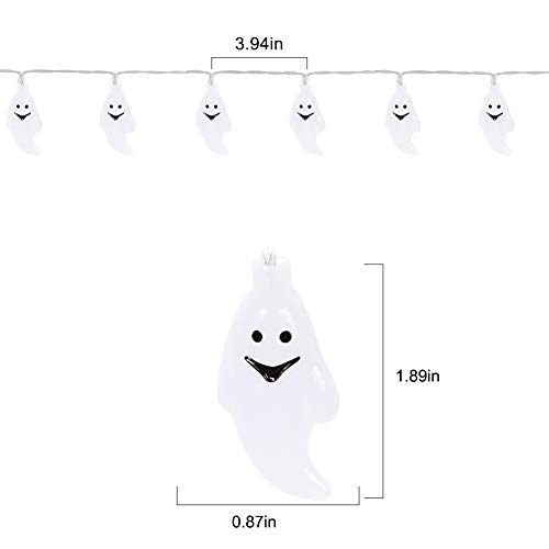Gyrategirl Halloween String Lights, LED Pumpkin Ghost Lights, Holiday Lights for Outdoor Indoor Decoration, 2 Modes Steady/Flickering Lights(20 Lights, 9.8 feet) for Halloween Home Party Yard Decor