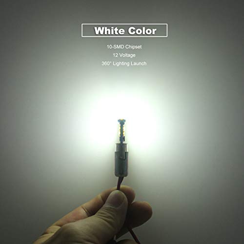 DODOFUN T10 Xenon White Car Interior Exterior Replacement Bulb Map Dome Door Trunk Cargo Tag Number Plate LED Light 168 175 194 2825 W5W Size (Pack of 10) - Thumbnail 5