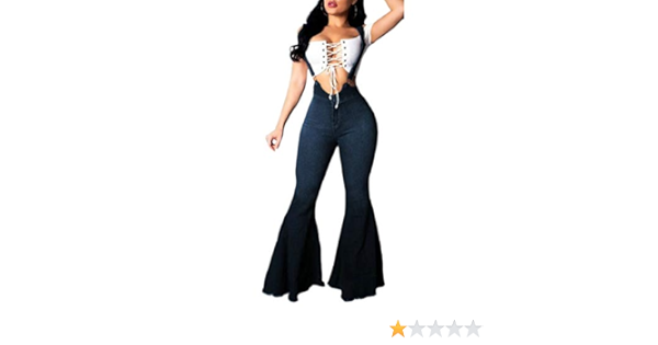 high waisted bell bottom overalls