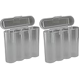 2 Clear 18650 & CR123A 4 Battery Holder Storage Case for 18650 Batteries
