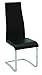 Coaster Home Furnishings - Montclair - Upholstered Dining Side Chairs - Contemporary High Back Design, Padded Seats - Dining Room, Kitchen - Set of 4 - Black & Chrome - 100515BLK