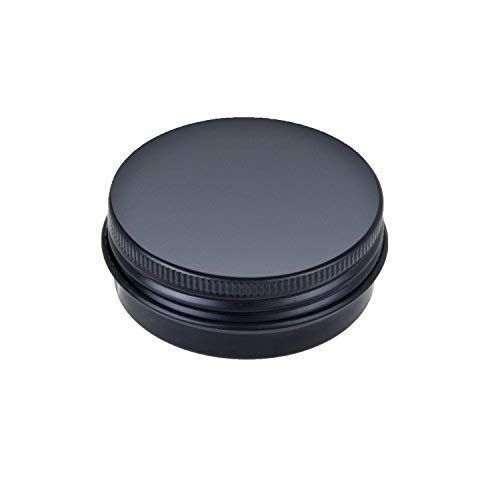 1oz. 30g Metal Tin Sample Lip Balm Tins Aluminum with Lids Screw Top Tins, Pack of 14(Black