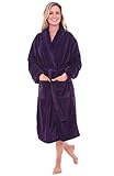 Del Rossa Women's Fleece Robe, Shawl Collar Bathrobe