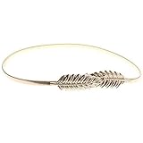GUAngqi Metal Leaves Belt Elastic Waist Straps Cummerbund Belt