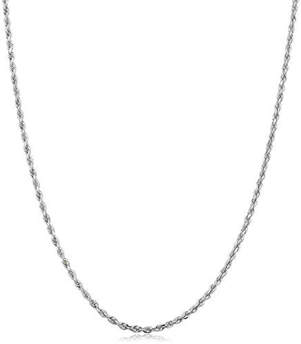 ARGENTO REALE Sterling Silver Diamond Cut Rope Chain Necklace, 1MM 2MM 3MM 4MM 5MM 6MM 7.5MM Braided Rope Chain Necklace, 925 Sterling Silver Necklace