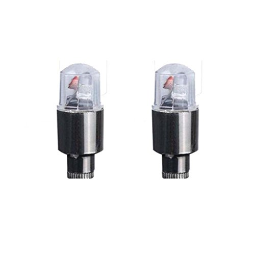 Chartsea 2pcs LED Tire Valve Stem Caps Neon Light Auto Accessories Bike Bicycle Car Auto (Red)