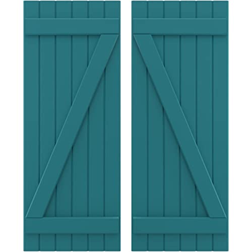 21"W x 53"H Americraft Six Board (2 Batten) Exterior Real Wood Joined Board-n-B…