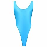FEESHOW Women's One Piece High Cut Swimsuit Bodysuit Leotard Top