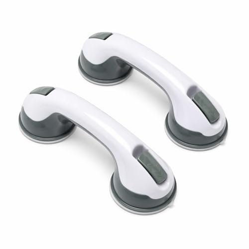 Barra de Apoio Banheiro com Ventosa Kit 2 Unidades Portatil Suporte para Idoso Antiderrapante Para Vaso Chuveiro Banheira Segura Ate 100kg