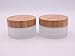 30g 30ml Environmental Bamboo Lid Frosted Glass Bottle Cream Jars Empty Cosmetic Comtainer 1pcs