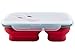 Collapsible Lunch Box - Best Bento Silicone Lunchbox With Two Compartments, BPA Free, Great for School, Red