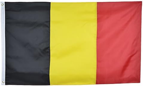 Shop72 Belgium Flag Sewn Stripes Sturdy 201D Oxford Nylon Country Flags - World Flag - Canvas Header Brass Grommets Double Stitched From Wind Side