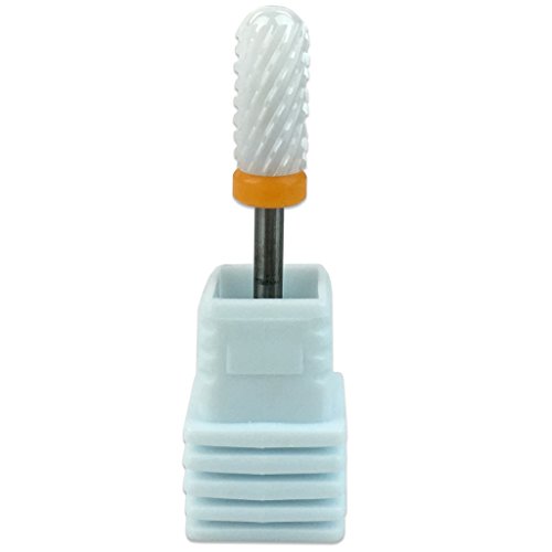 Pana (Grit: XXC - 2X-COARSE) Professional USA Ceramic White Smooth Top Small Barrel Bit Nail Drill 3/32" Shank Size