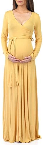Women's Faux Wrap Maternity Dress with Adjustable Belt - Made in USA