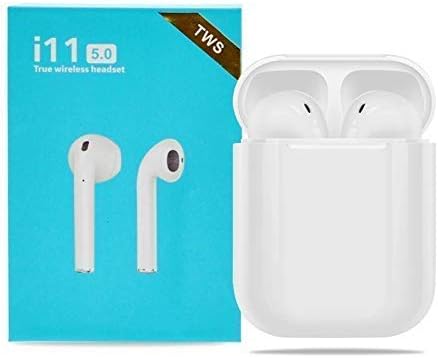 Lizzie i11 5.0 Wireless Earphone with Portable Charging Case Supporting All Smart Phones and Android Phones with Sensor