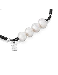 Tous Jewelry "Icon Pearl Silver" pulsera de plata 925, ajustable, con cordón de nailon y 4 perlas de cultivo.