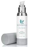 Walker Lane & Co. Organic Natural Eye Serum for Puffiness & Fine Lines - Creamy Night Restoring Anti Aging Formula - Paraben Free, Dye Free & Vegan (0.5 oz)
