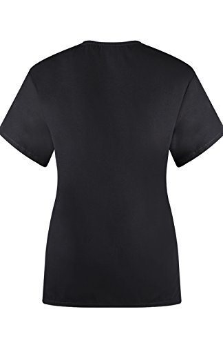 MedPro Women's Unisex Solid Medical Scrub Set V-Neck Top Cargo PantsÂ  Black M - Thumbnail 3