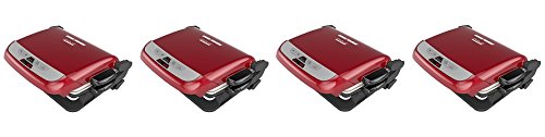 Click Here to See More Images George Foreman 5-Serving Multi-Plate Evolve Grill System with Ceramic Plates and Waffle Plates, Red, GRP4842RB (4-(Pack))