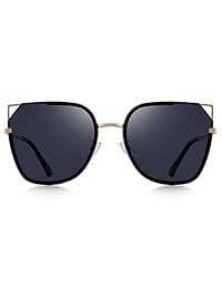 Olieye gafas de sol polarizadas para mujer, lentes espejadas de moda, marco de metal