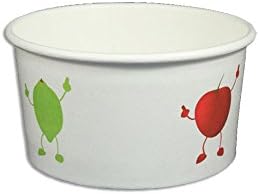 Yocup 6 oz. Dancing Fruit Paper Ice Cream / Frozen Dessert Cup - 100 ct
