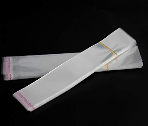Hapy Shop 300 PCS Pretzel Bags 2 x 11 INCH Self Adhesive Food Safe Bag Clear Plastic Bag Flat Treat Bags Party Favor Goody Candy Cookies Candles Gift Treat Bags - Thumbnail 4