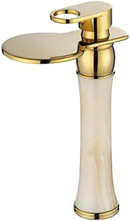 PLYY Vintage Gold Bathroom Sink Mixer Taps Single Lever Waterfall Tall Basin Faucets Pi-PVD