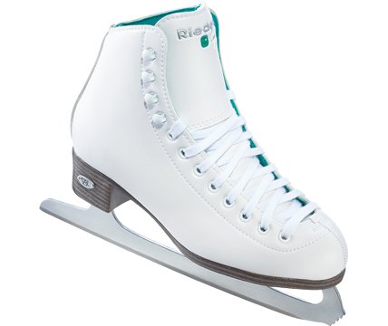 Riedell Skates - 110 Opal - Recreational Ice Skates with Stainless Steel Spiral Blade | White | Size 6