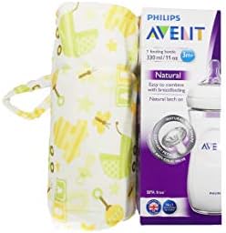 1stbabystore New Born Baby Soft Velvet Plush Milk Feeding Bottle Cover Suitable for Philips Avent Natural Feeding Bottles Upto 260ml Capacity Star Print Green