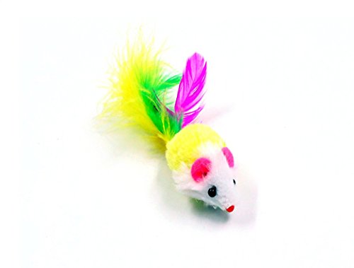 Dshengoo 10 PCS Colorful Fur Pet Cat Toys Mice Funny Rattle Artificial Mouse,Cat Catcher for Feather Tails,Soft and Durable for Cat or Pet - Thumbnail 3