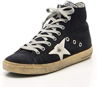 Amazon ゴールデングース Golden Goose Francy フランシー レースアップ ハイカットスニーカー スエード ネイビー アイボリー サイドジップ ユーズド加工 G21d121 中古 The Golden Goose ゴールデングース スニーカー