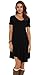 POSESHE Women's Short Sleeve Casual Loose T-Shirt Dress Black XL