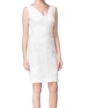 Calvin Klein Women's Sheath Bodycon Sequin Dress White 10