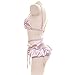 YOMORIO Lolita Cute Bows Bra and Panty Set Kawaii Anime Cosplay Underwear Strappy Bikini Lingerie Pink
