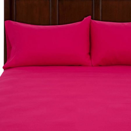 Ensemble De Draps Mainstays Twin – Microfibre Rose Fuchsia, Neuf Sous Emballage