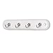 Spectrum Diversified, Modern Entryway Organizer & Wall Décor Diversified Four Key Rack, Wood, 4-Hook, White/Chrome