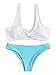 SweatyRocks Women's Sexy Bikini Swimsuit Soild Color Tie Knot Front Swimwear Set Multi S