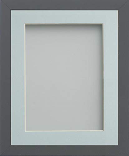 Frame Company Allington Grey Photo Frame with Light Blue Mount, 7x5 for 5x3.5 inch, fitted with perspex
