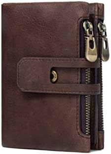 Redit Men Wallet Genuine Leather 14 Card Slots Coin Bag Card ID Holder (Dark Brown)